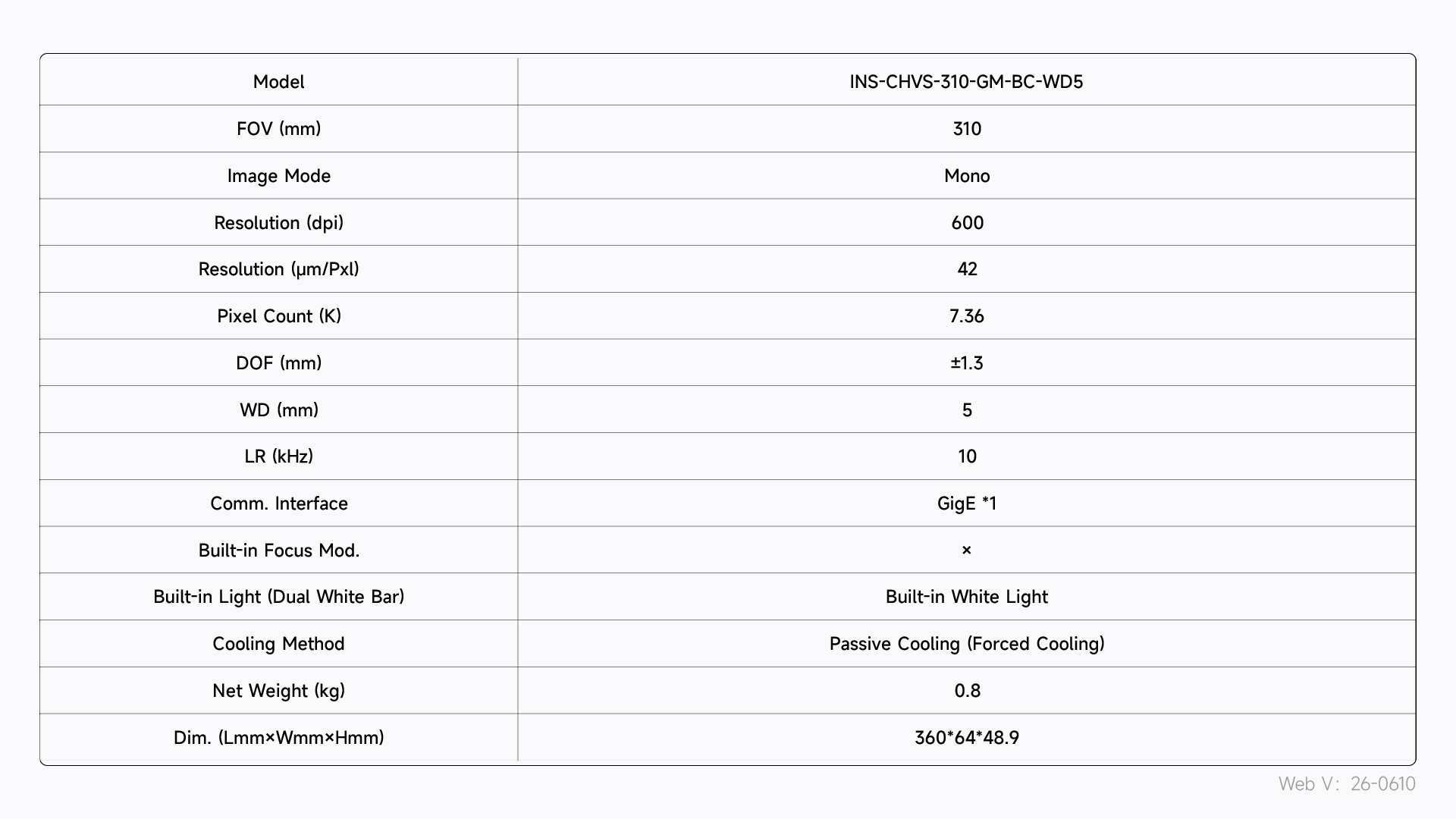 INS-CHVS-310-GM-BC-WD5 사양표